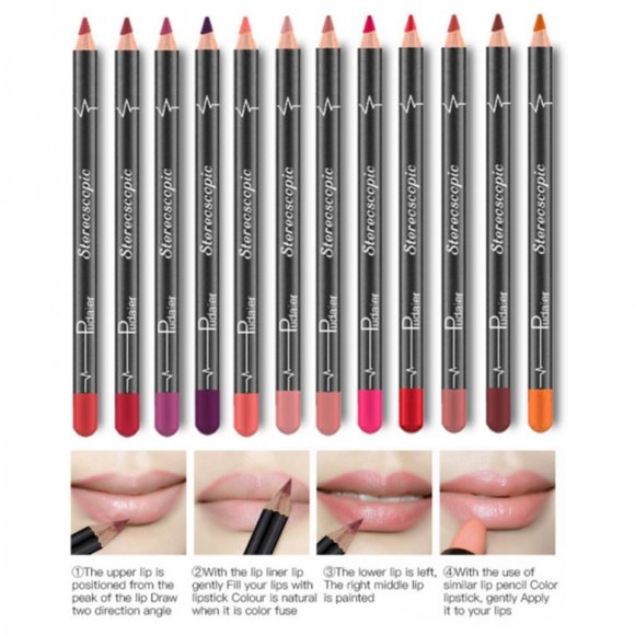 Wecolor 12Pcs Lot Set 12 Colors Lip Liner Pencil W - Picture 4 of 7